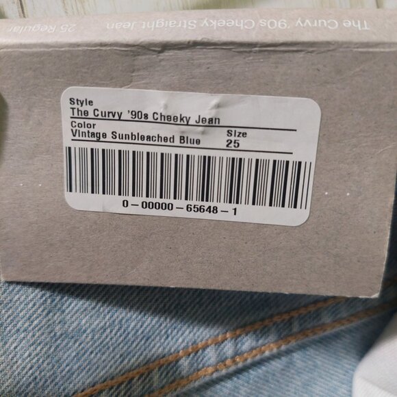 Everlane Women's Curvy '90s Cheeky Straight Jeans High Rise  Sunbleached Sz 25 - Picture 5 of 10